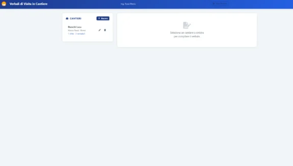 Anteprima della web app Verbali di Cantiere