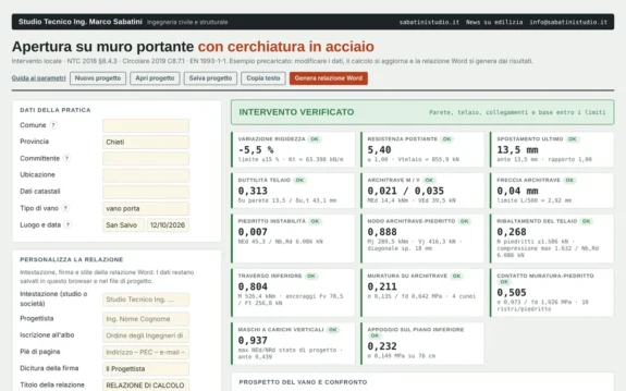 Anteprima della web app Aperture in muratura con cerchiatura
