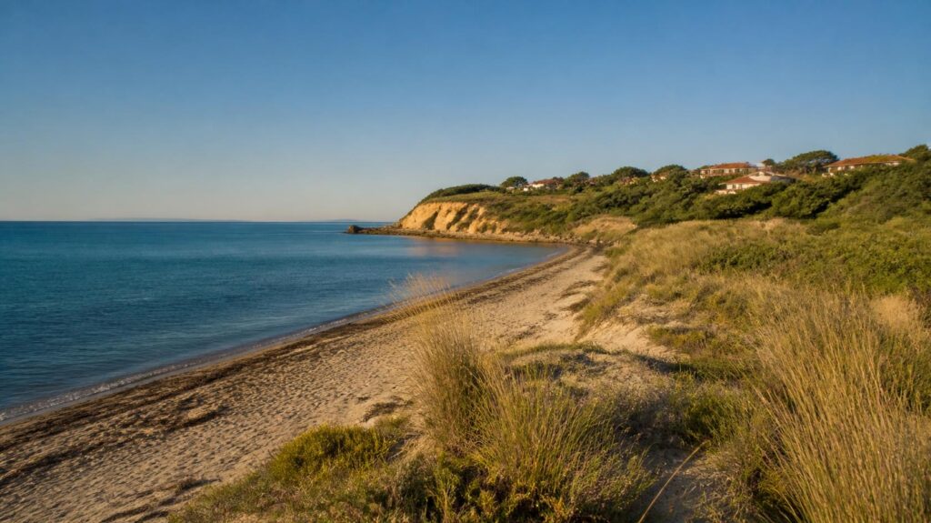 Tratto di costa adriatica con dune e macchia mediterranea, esempio di vincolo paesaggistico a Vasto e San Salvo